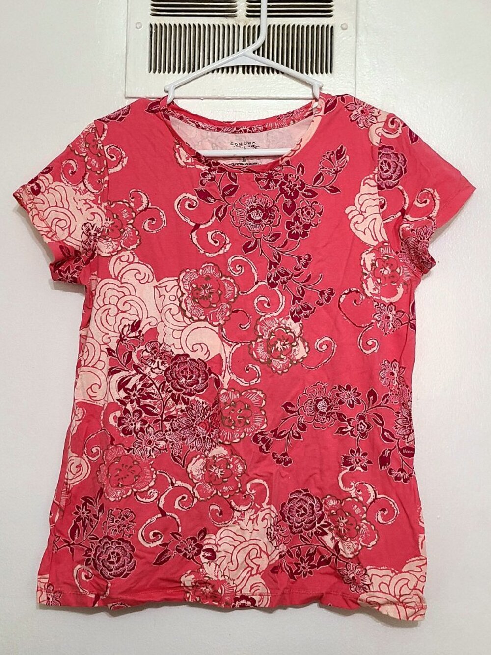 Pink Floral Short Sleeve Top